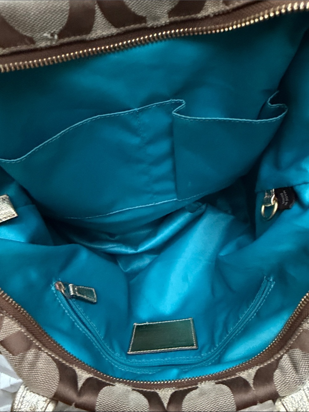 Coach Poppy Op Art Glam Tote (Style No. 13826) in Signature C Canvas - Picture 9 of 17